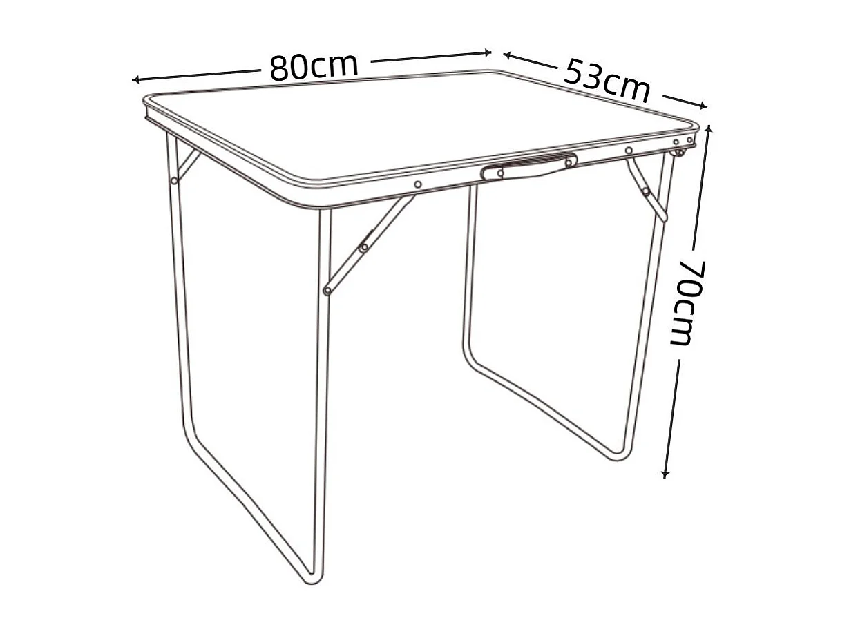 Garden table Galdas Black H. 70 x W. 80 x D. 53 cm