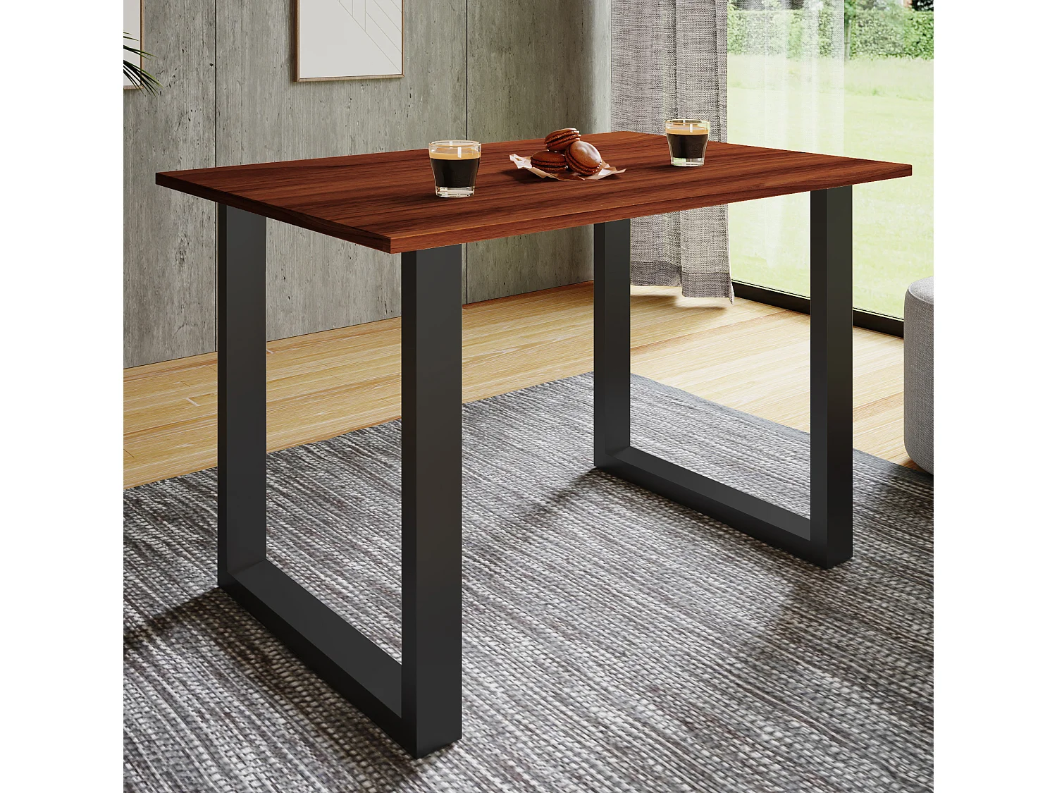 Premium Holz Esstisch Xona U Schwarz