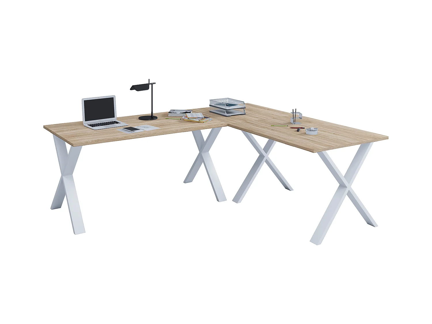 Desk Lona White / Sonoma oak H. 76 x W. 160 x D. 130 cm