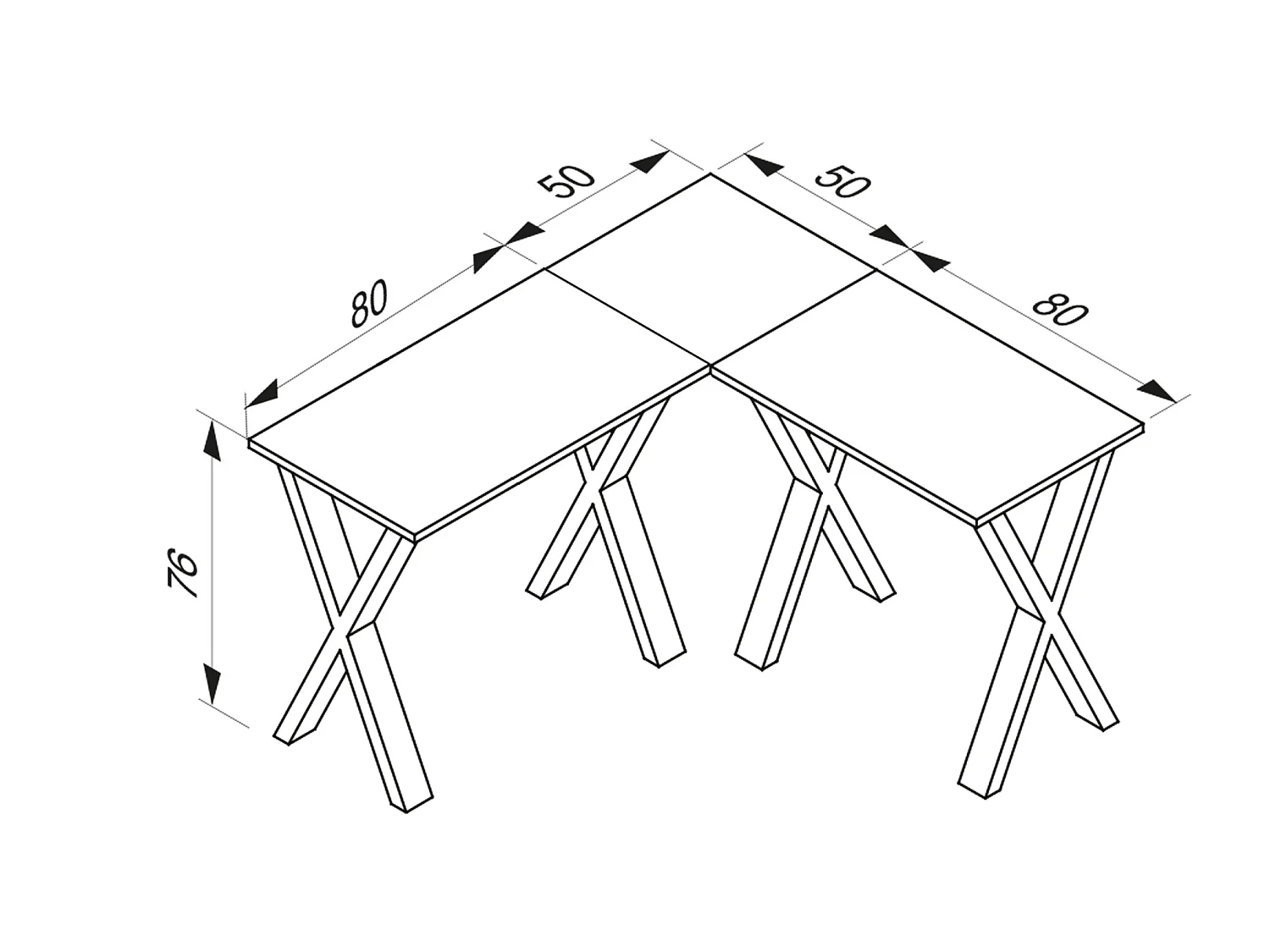 Kantoormeubilair Hoekbureau Lona 50 X Wit