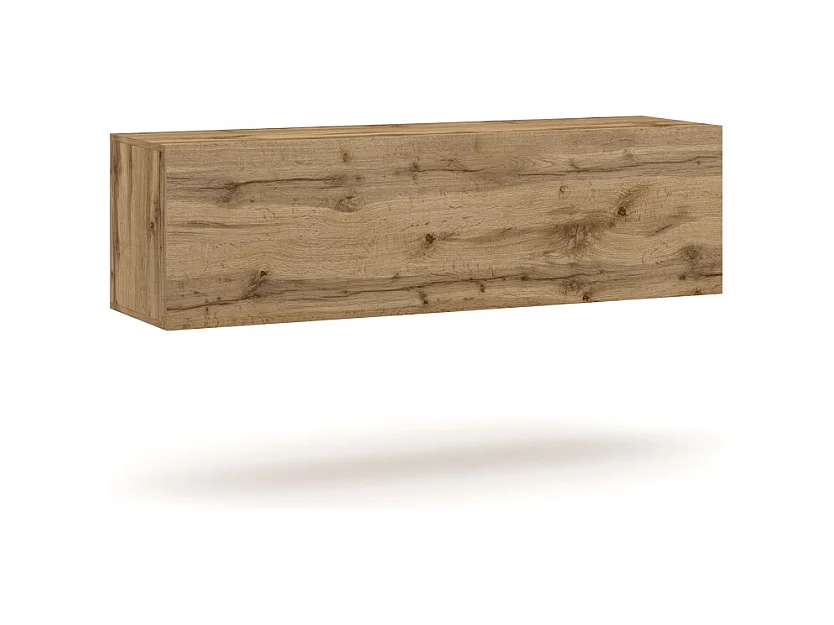 Petit meuble de rangement suspendu NEVER chêne wotan 140cm