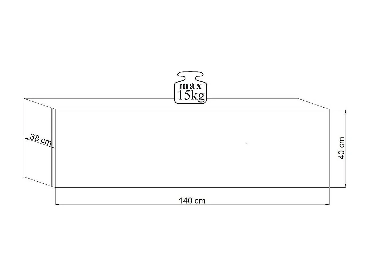 Meuble TV suspendu collection NEVER chêne wotan de 140cm