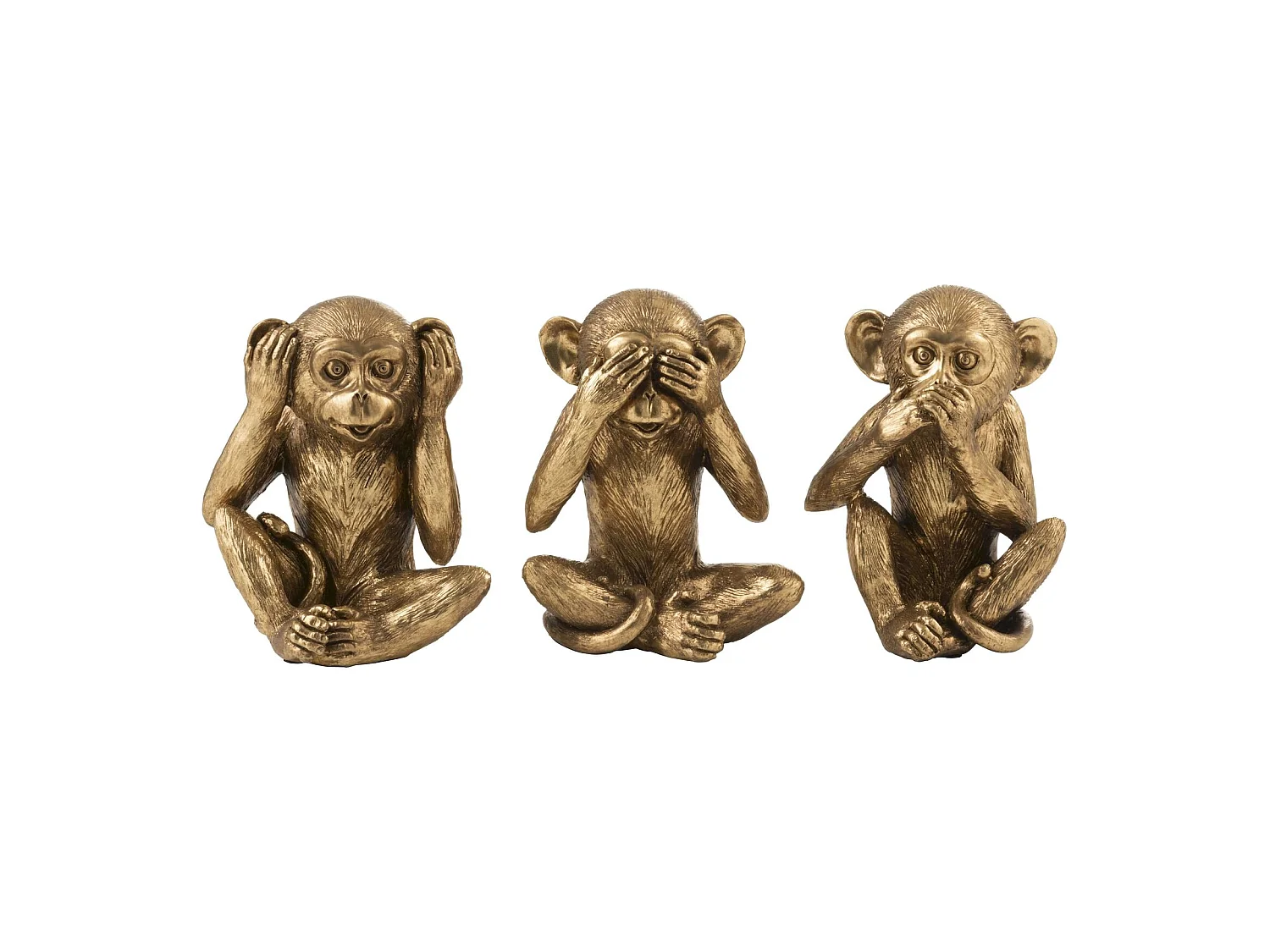 Lot de 3 singes Bryant en Résine