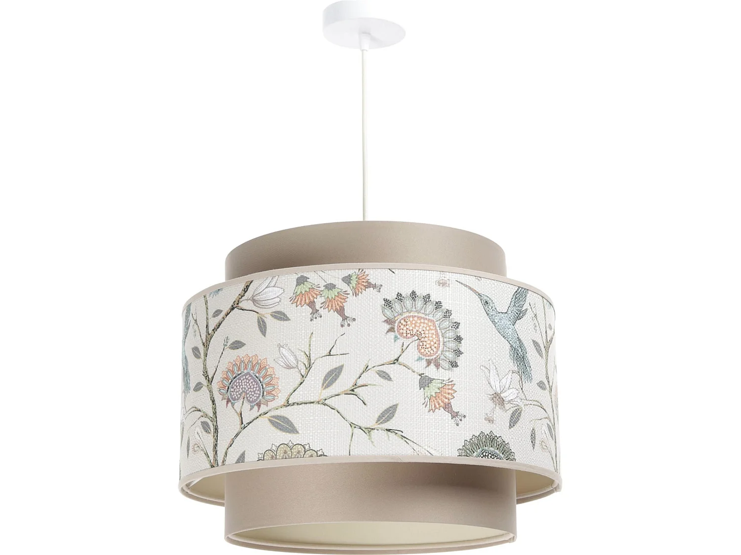 Suspension Extérieur à motifs fleuri, intérieur crème