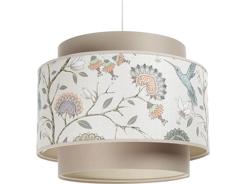 Suspension Extérieur à motifs fleuri, intérieur crème