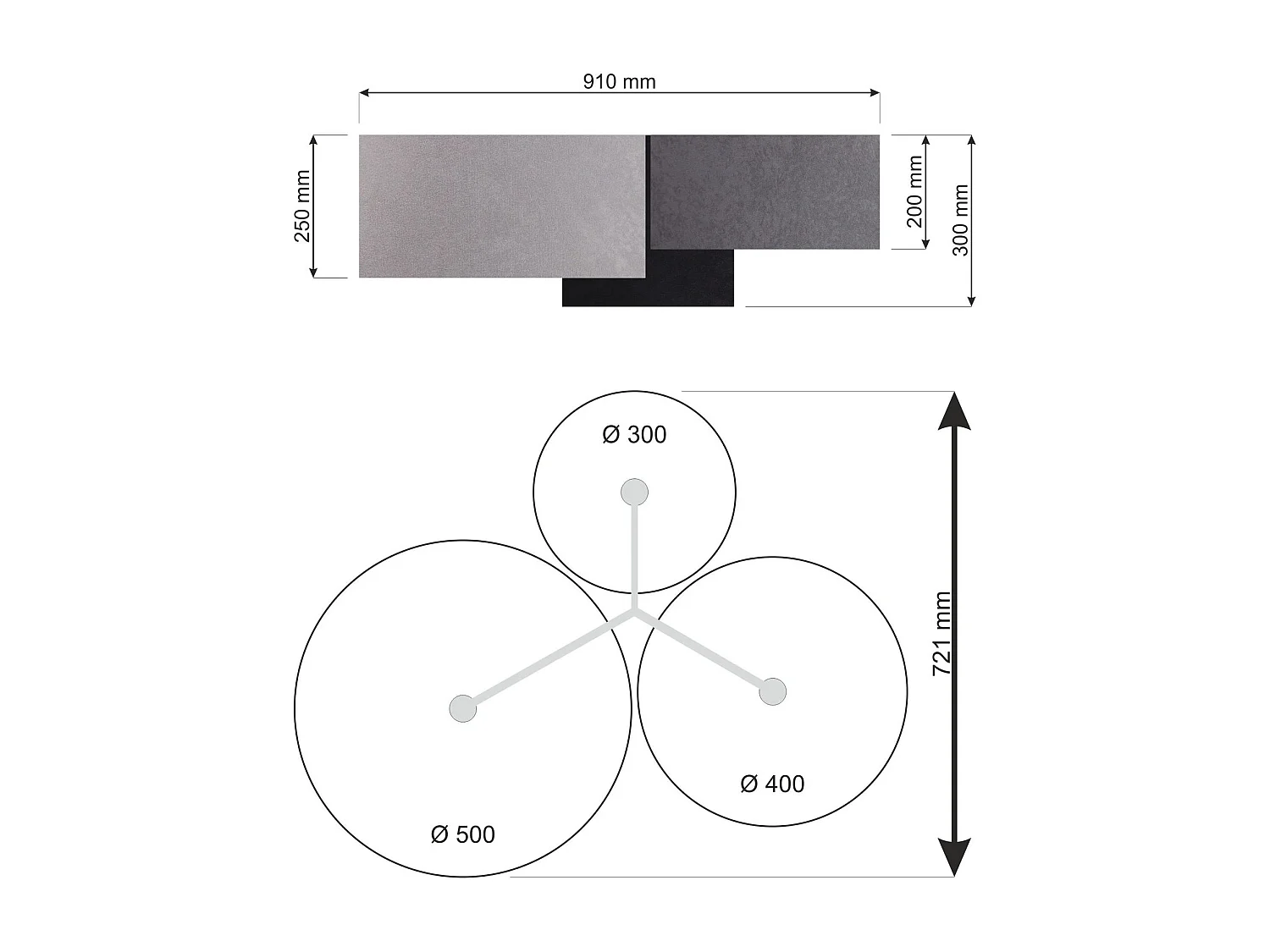Plafonnier trio 080-01-032