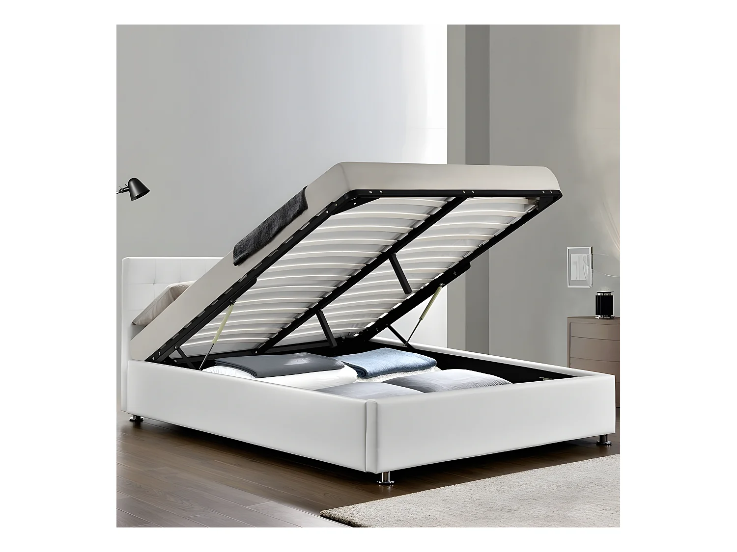 Lit Complet Capitole + Matelas Romance 160 Blanc