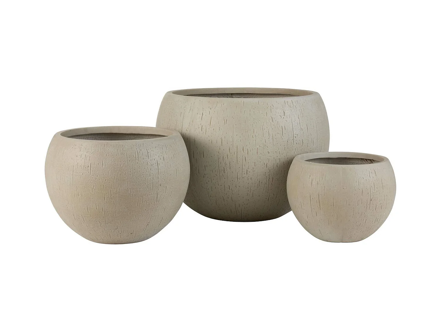 Cache-pots d'Extérieur Rond en Finition Crème Texturée