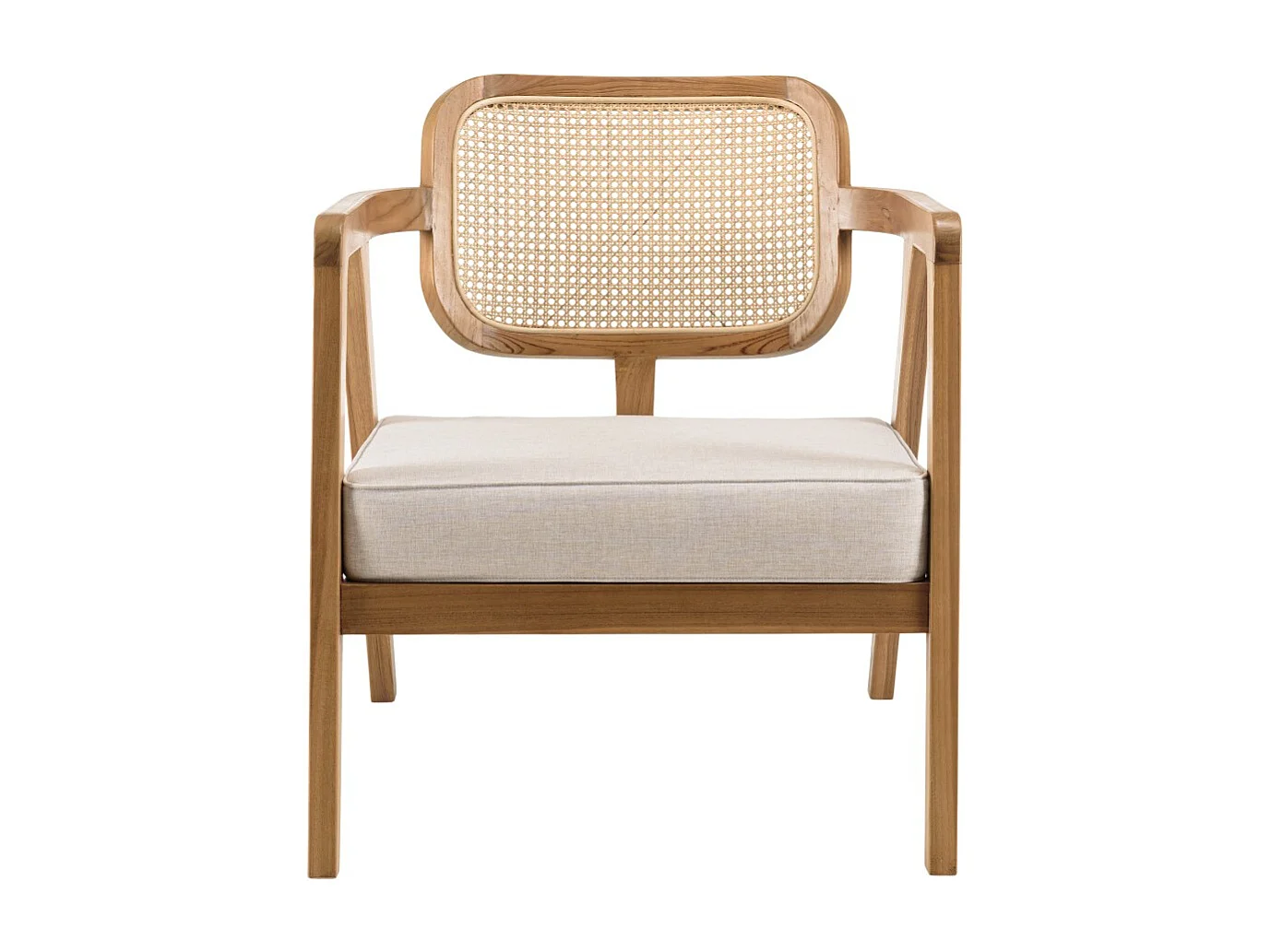 WILL - Ensemble canapé 2 p. 2 fauteuils 1 table basse en bois de teck