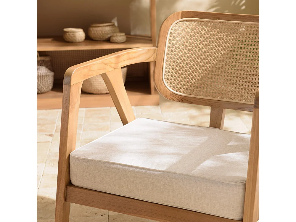 WILL - Ensemble canapé 2 p. 2 fauteuils 1 table basse en bois de teck