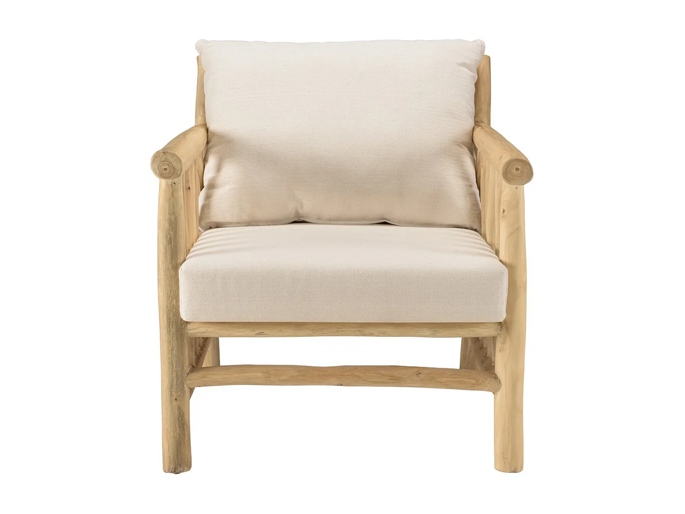 WILL - Ensemble canapé 2 p. 2 fauteuils 1 table basse en bois de teck