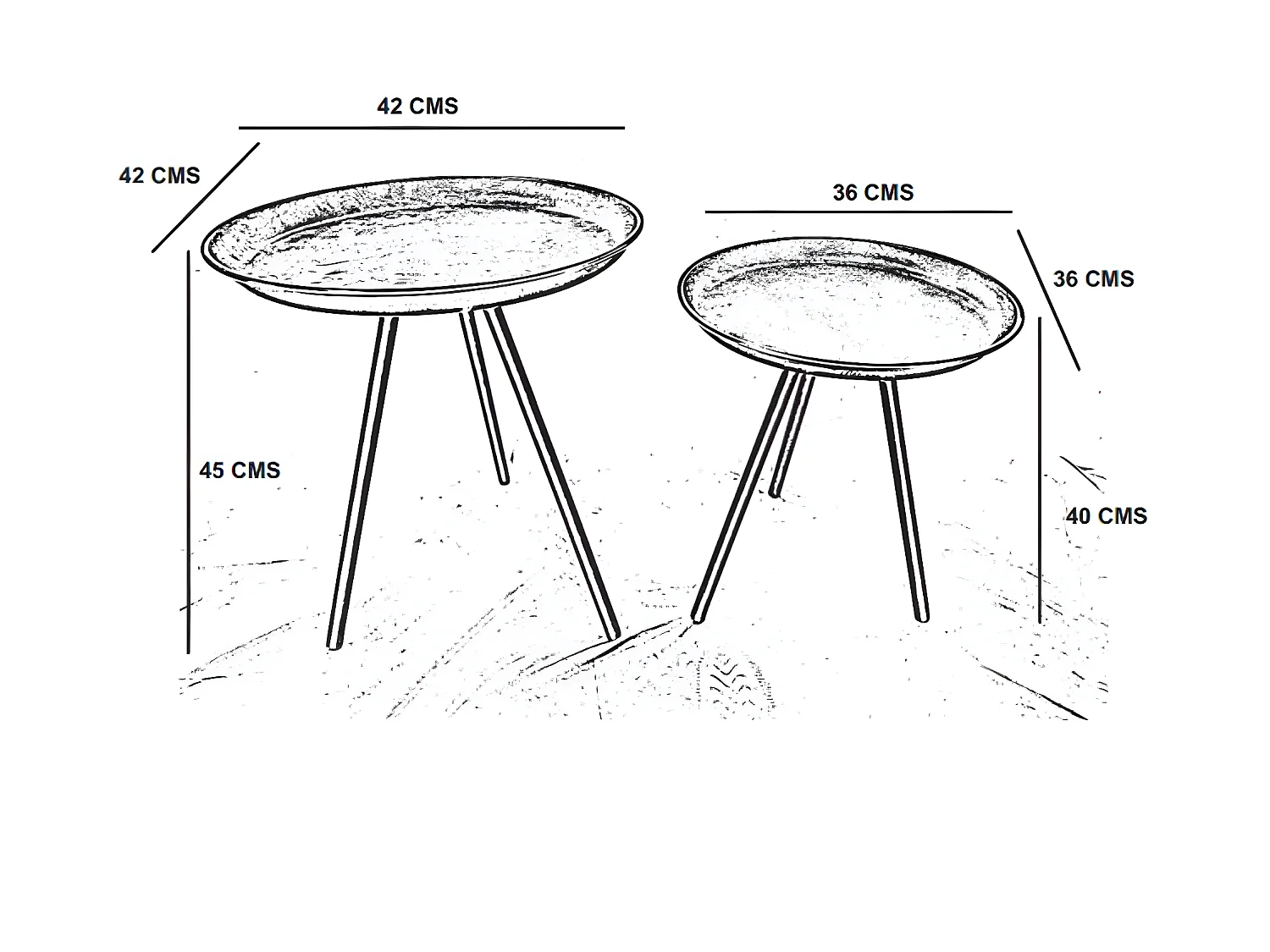 Set de 2 bouts de canapé Palmier