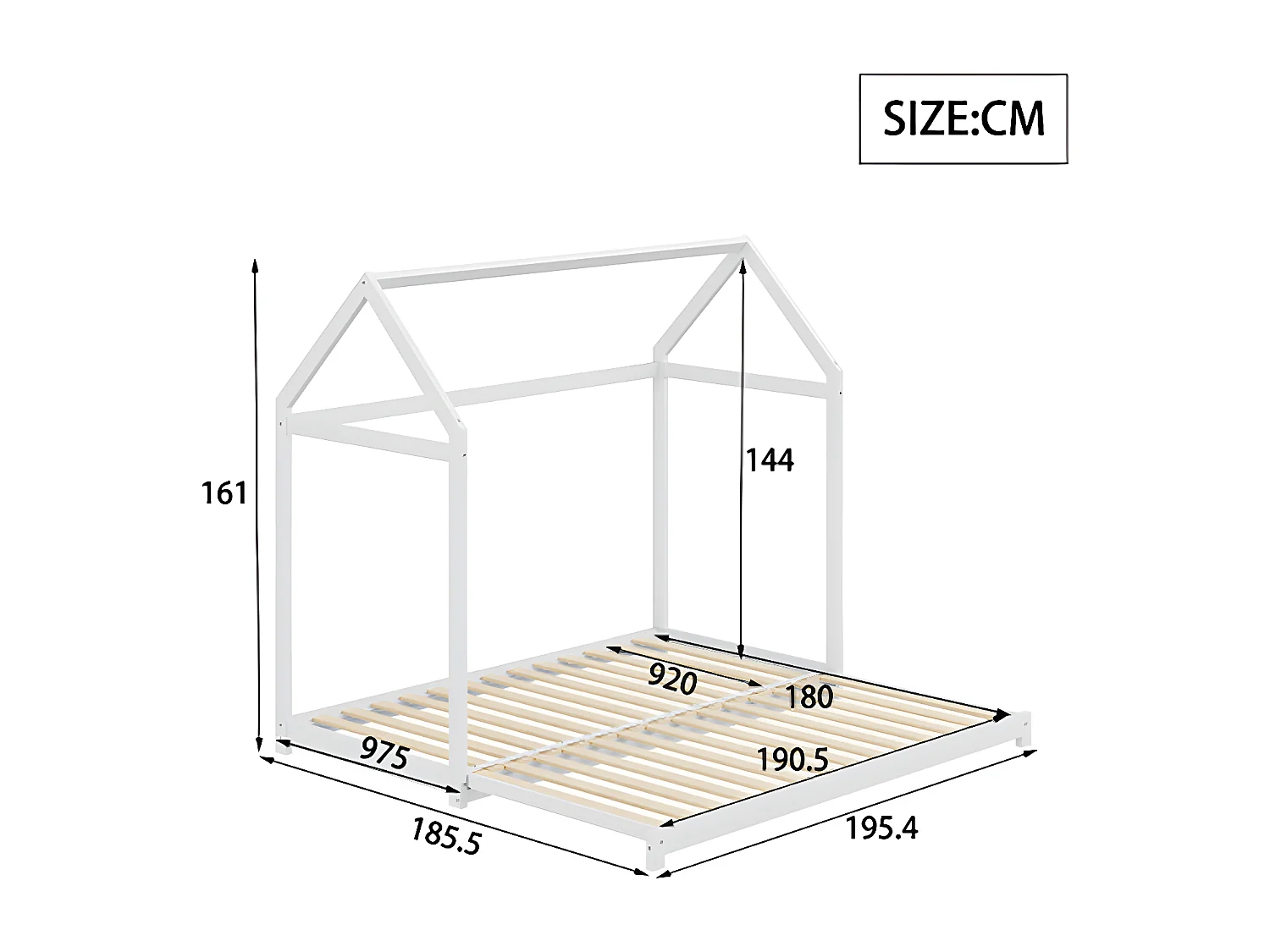 Lit enfant extensible canapé-lit 90x190 cm cadre de lit en bois massif avec sommier à lattes lit simple blanc