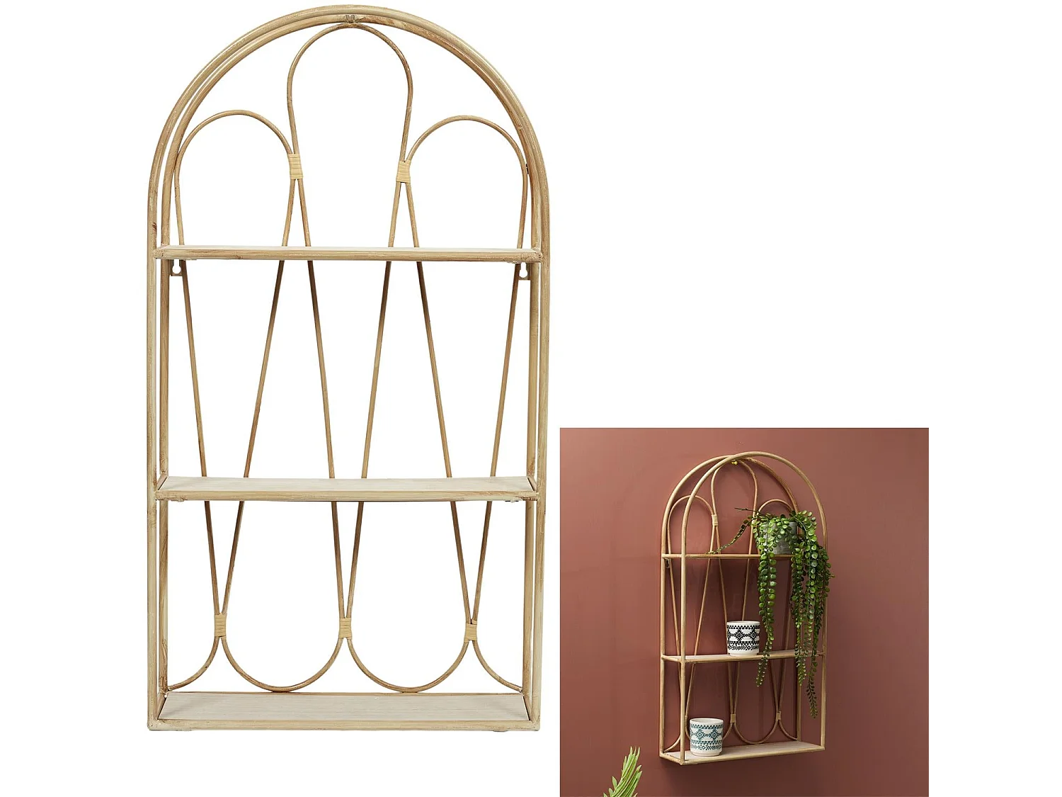 Etagere Murale Deco Arche Java Marron