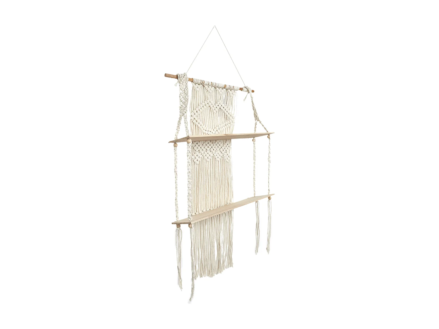Etagere Deco Double Boho Beige, Marron