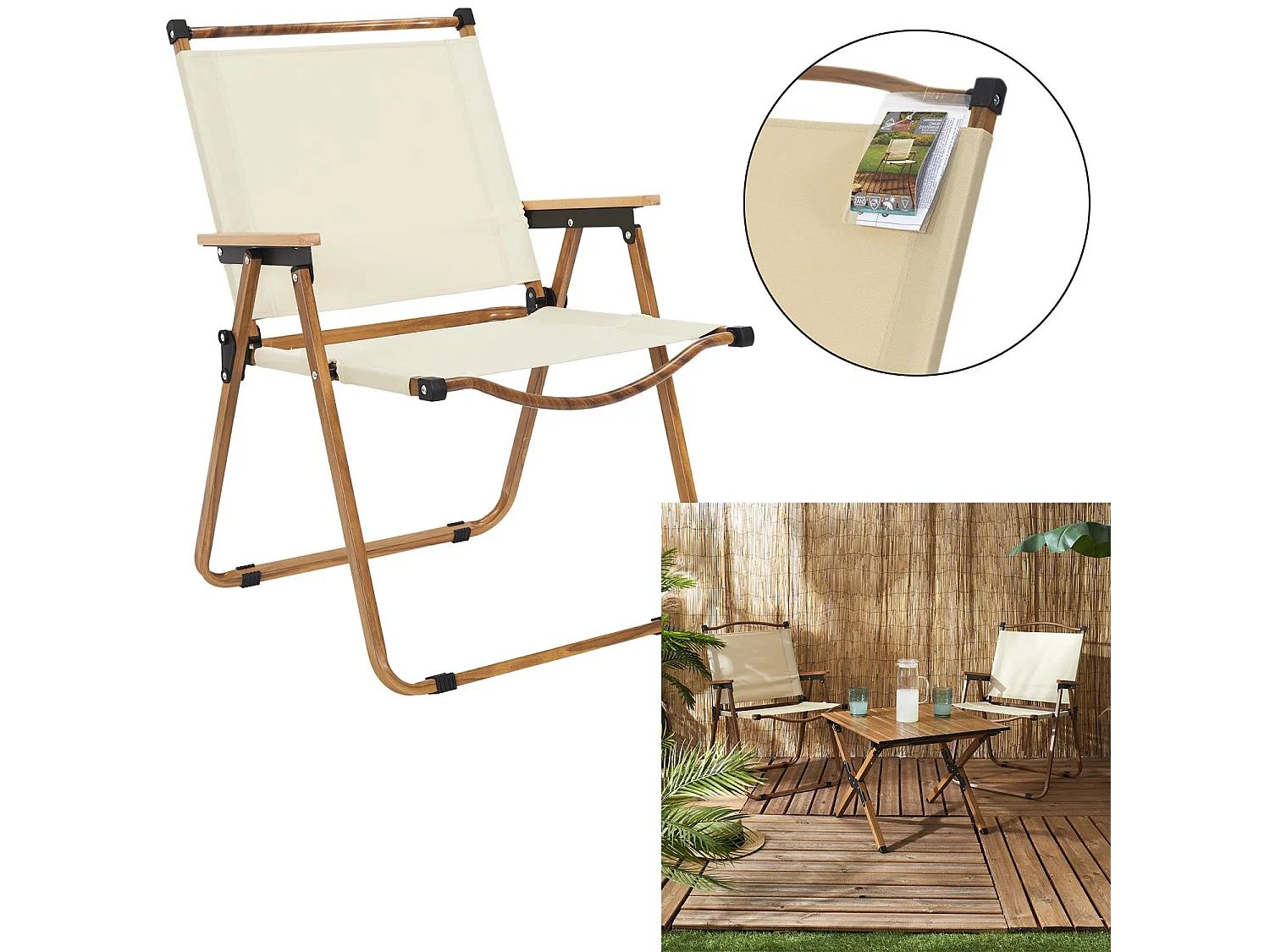 Chaise Camping Mariposa Beige Beige