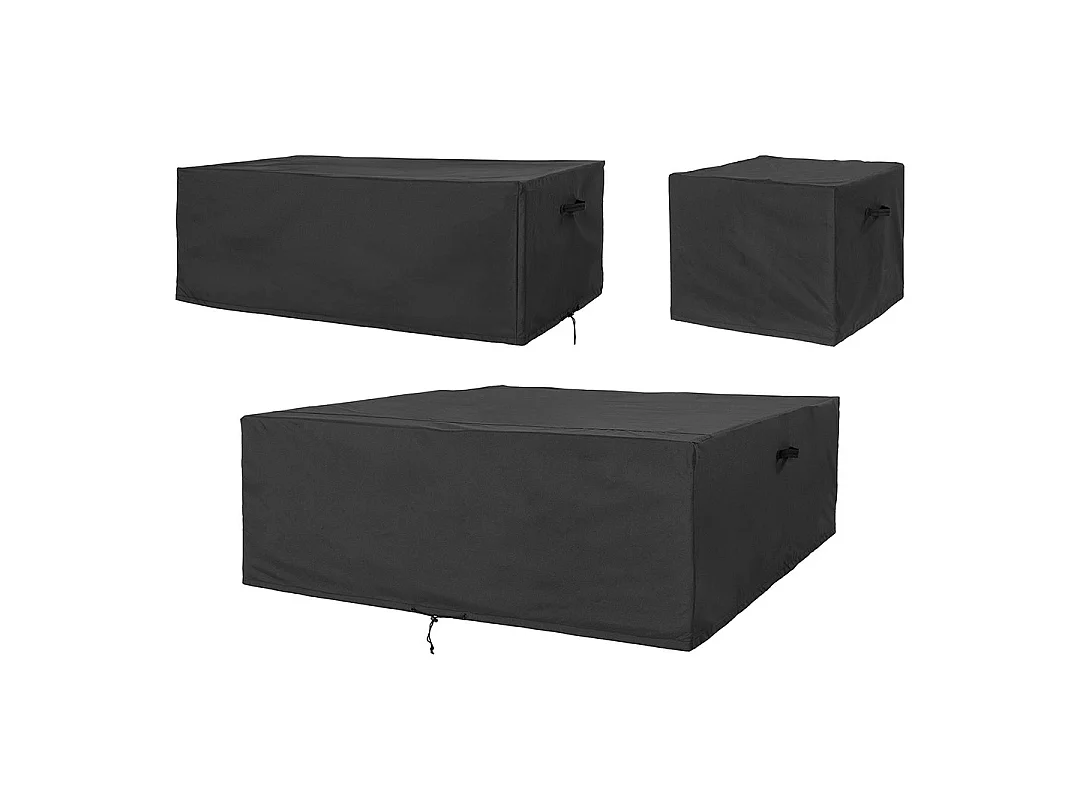 Luksus Abdeckung Gartenmöbel Satz von 3 Stk. schwarz.