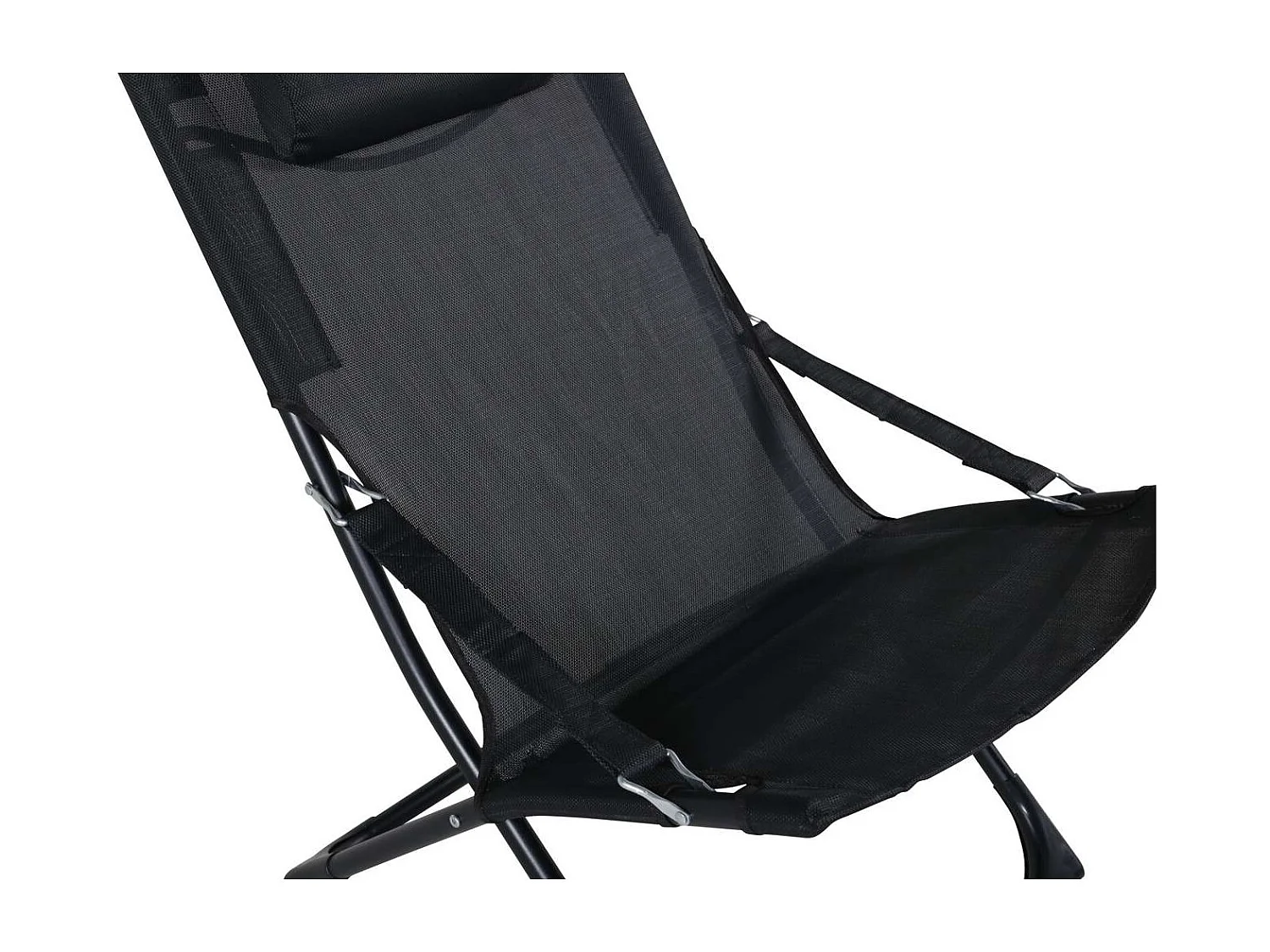 Seville Gartenliege, Strandstuhl klappbar schwarz.