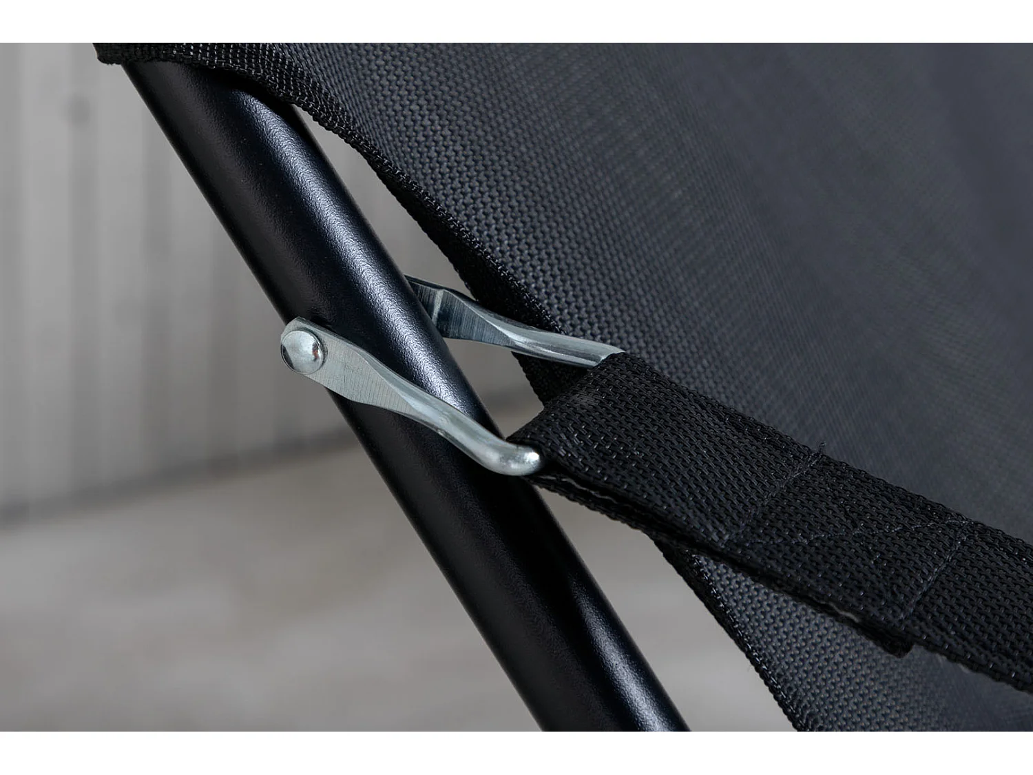 Seville Chaise longue de jardin, chaise de plage pliante, noir.