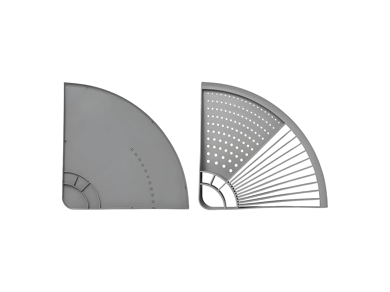 Odpływ do Naczyń o Małym Kącie z 4 Przegrodami na Sztućce i Miejscem na 11 Talerzy z Szarego Tworzywa PP