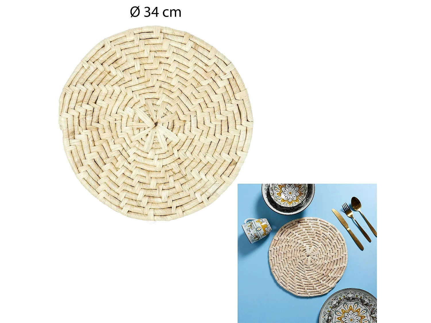 Set de Table Déco "Maïs" 34cm Naturel