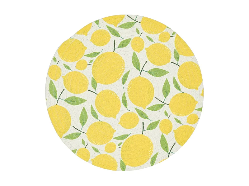 Set de Table Rond Imprimé "Citron" 38cm Jaune