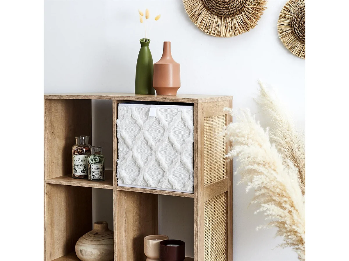 Boîte de Rangement Pliable "Tufté" 30x30cm Beige