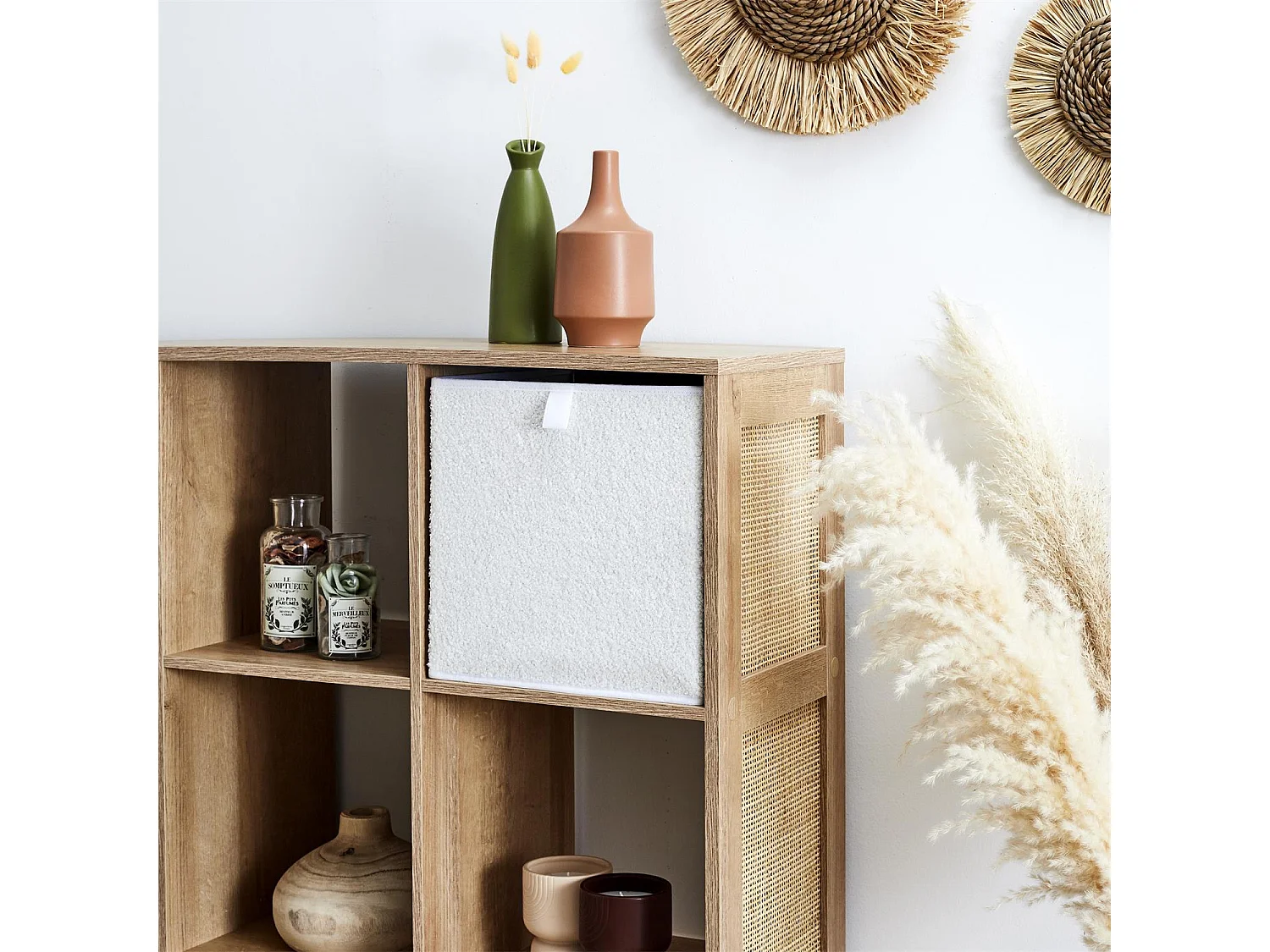 Boîte de Rangement Pliable "Bouclette" 30x30cm Beige