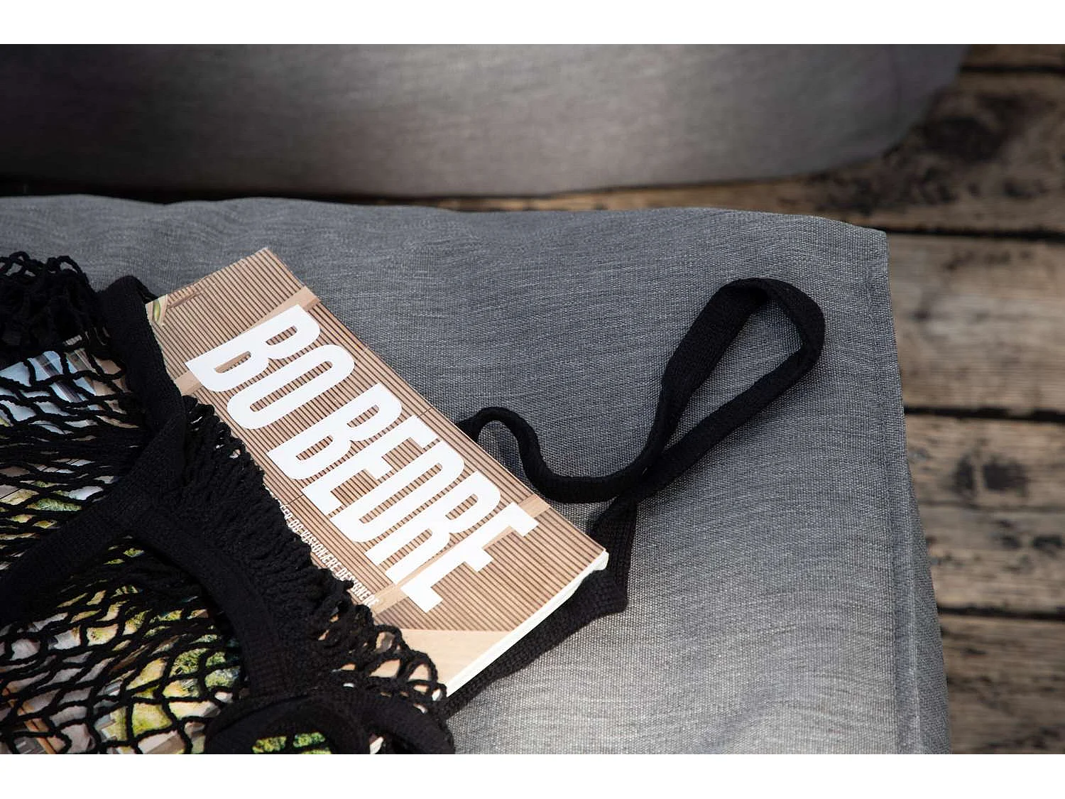 Pouf de Jardin en Tissu "Redang" 75cm Gris Foncé