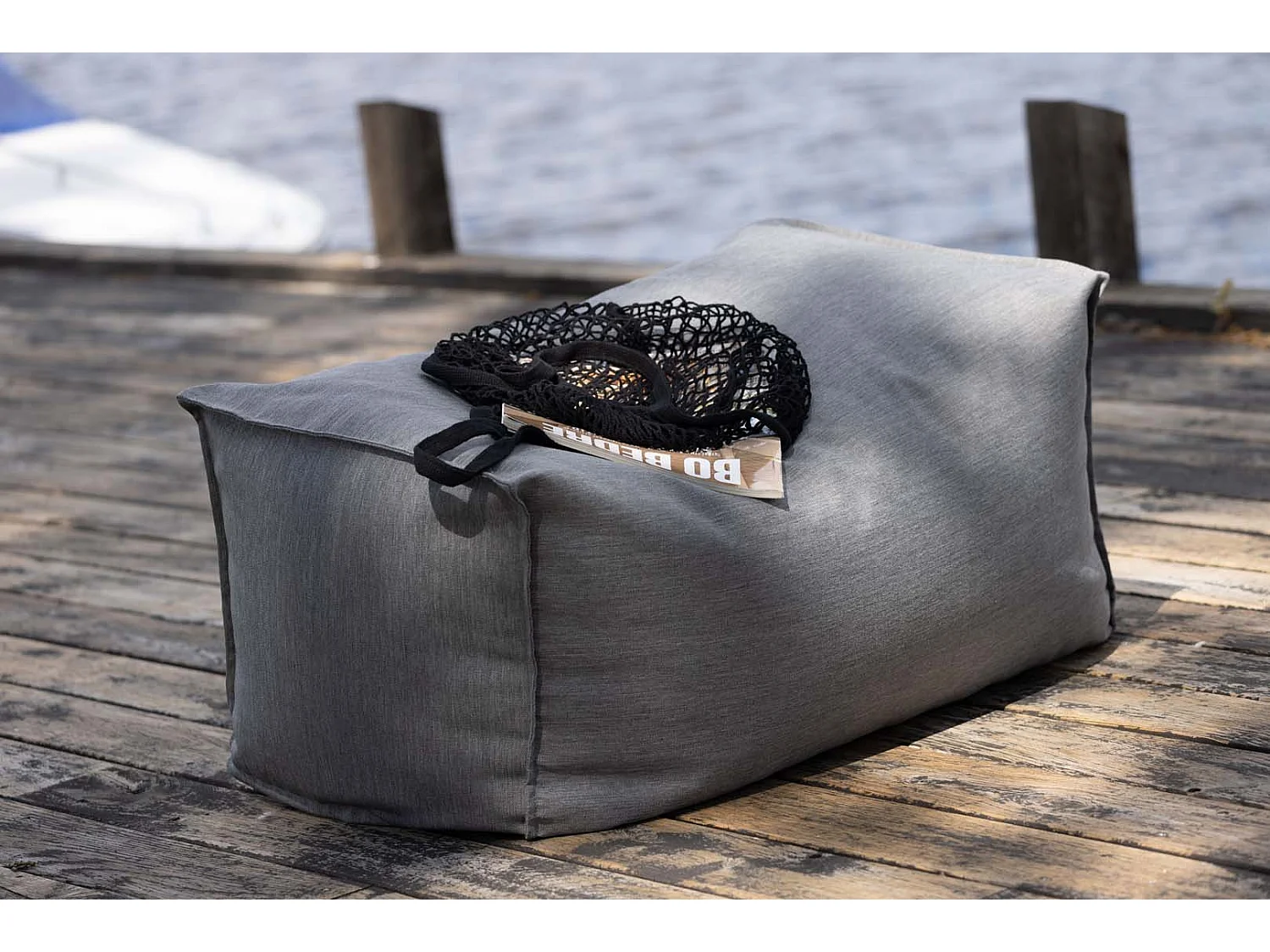 Pouf de Jardin en Tissu "Redang" 75cm Gris Foncé