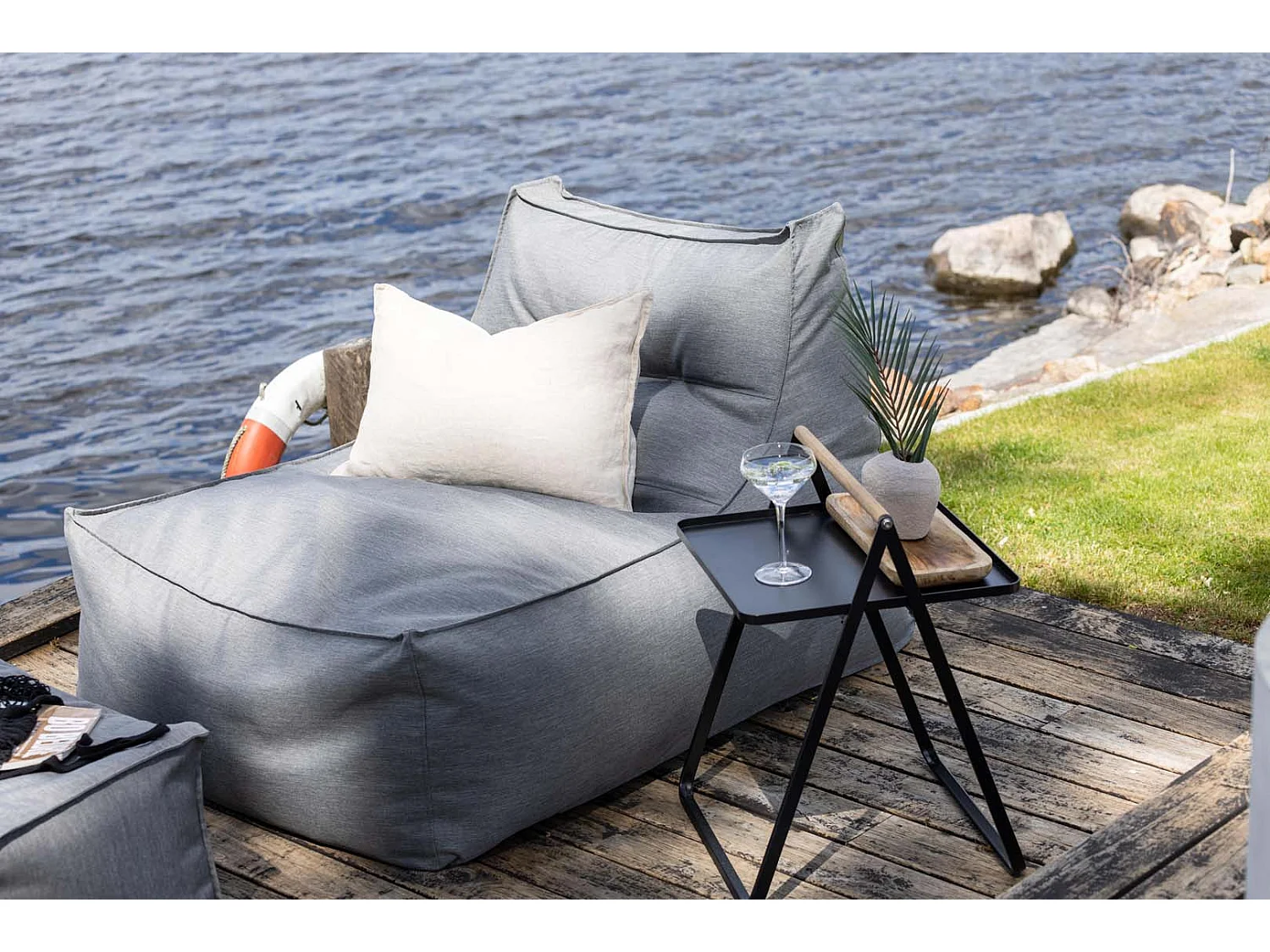 Fauteuil de Jardin en Tissu "Redang" 118cm Gris