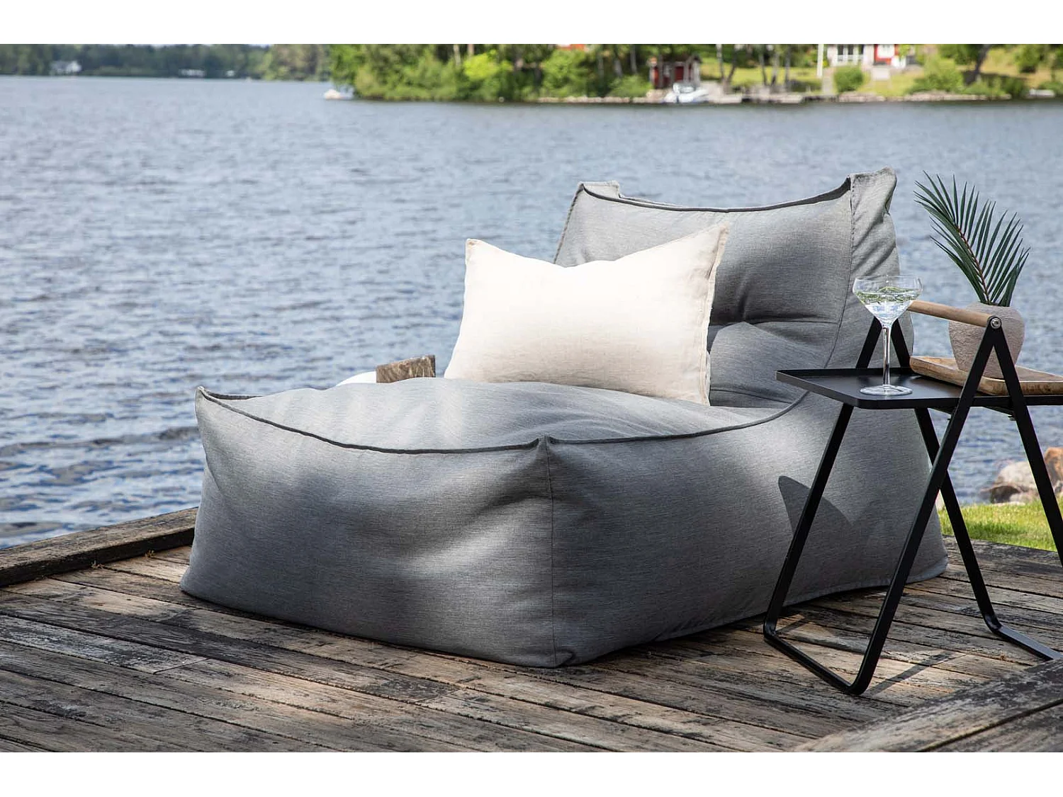 Fauteuil de Jardin en Tissu "Redang" 118cm Gris
