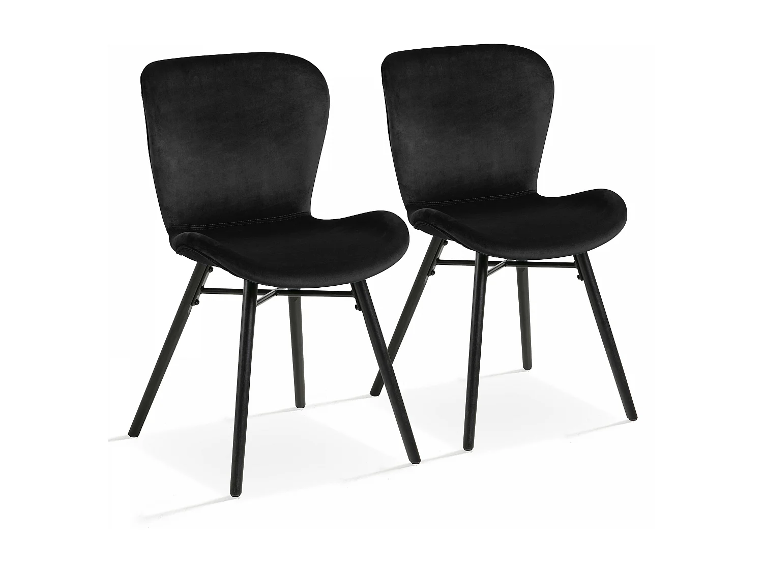 Lot de 2 chaises en velours noir