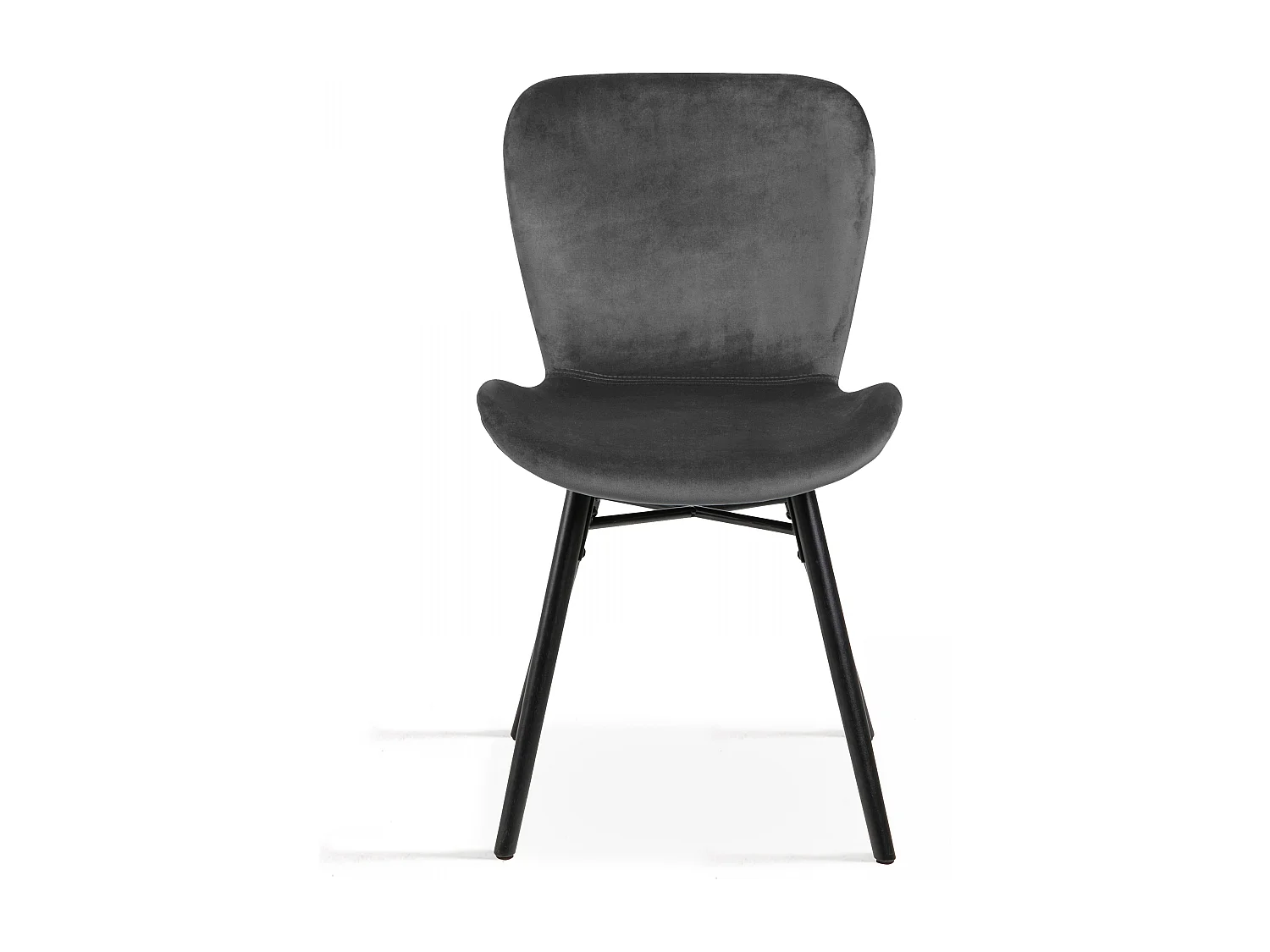 Lot de 2 chaises en velours gris anthracite