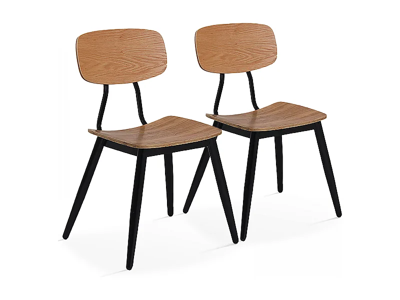 Set van 2 houten stoelen