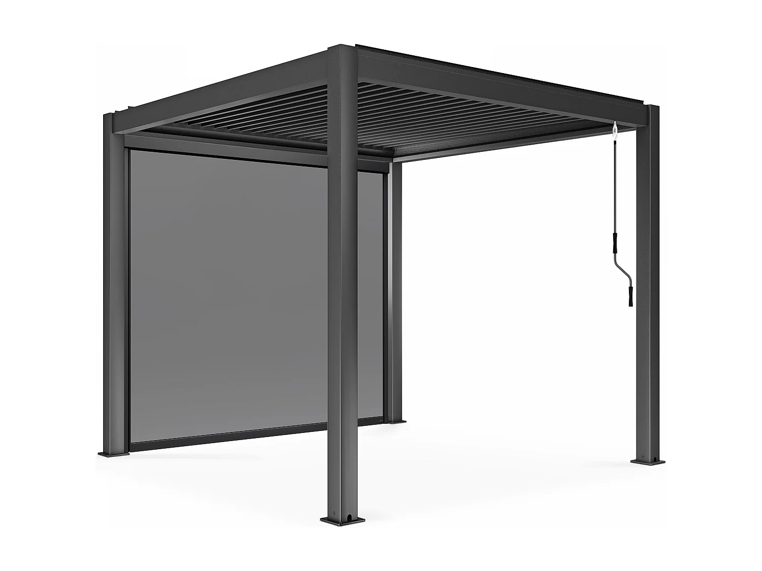 Bioklimatische pergola van 3x3m en 1 luifel van 2,66 x 2,34m