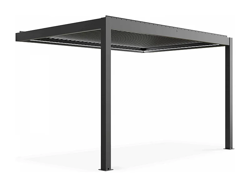 Bioklimatische en gemotoriseerde pergola 3 x 4 x 2,5m grijs