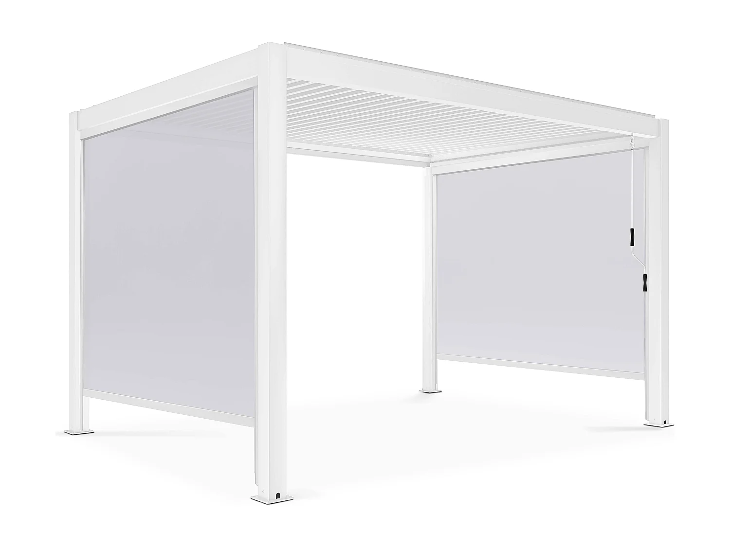 Vrijstaande bioklimatologische pergola 3x4m en 2 luifels in wit