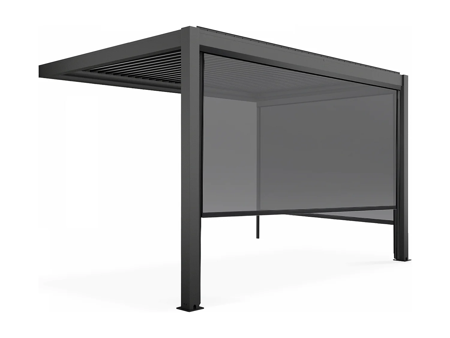 Bioklimatische pergola met een afmeting van 3x4m en 2 zonneschermen