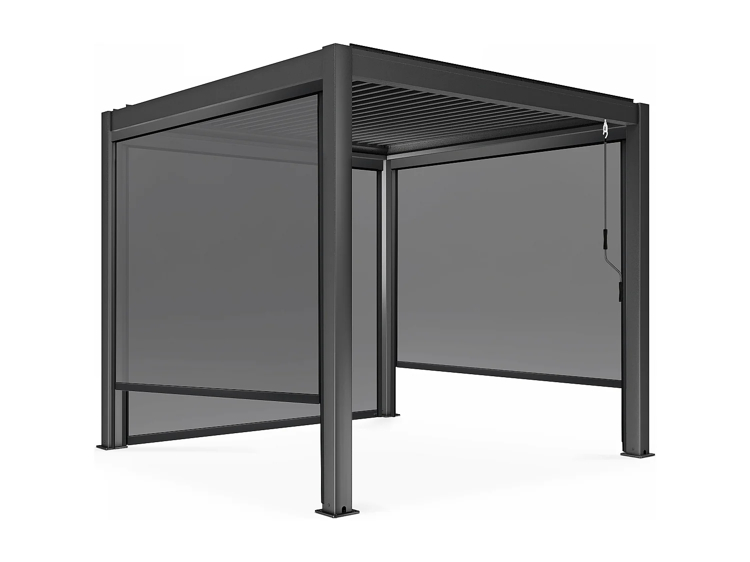 Pergola bioclimatique autoportée 3x3m et 3 Stores 2,66 X 2,34 m