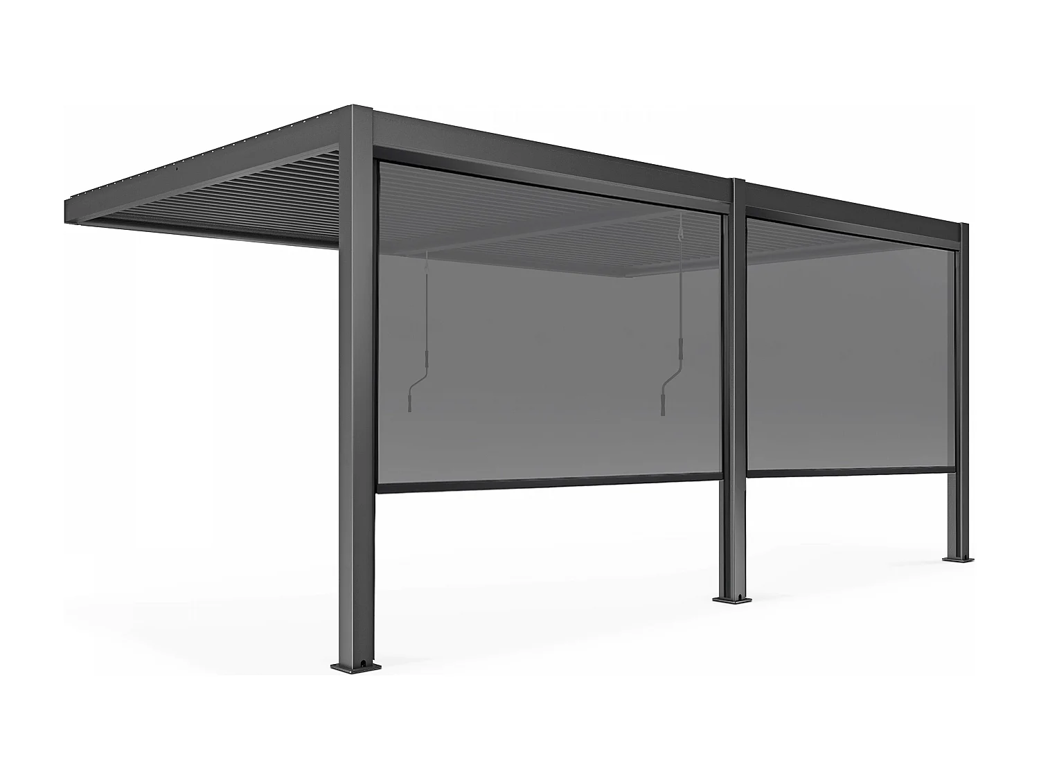 Bioklimatologische pergola van 3x6m en 2 zonneschermen van 2,66x2,34m
