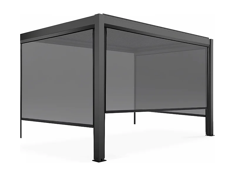 Bioklimatische pergola met een afmeting van 3x4m en 3 zonneschermen