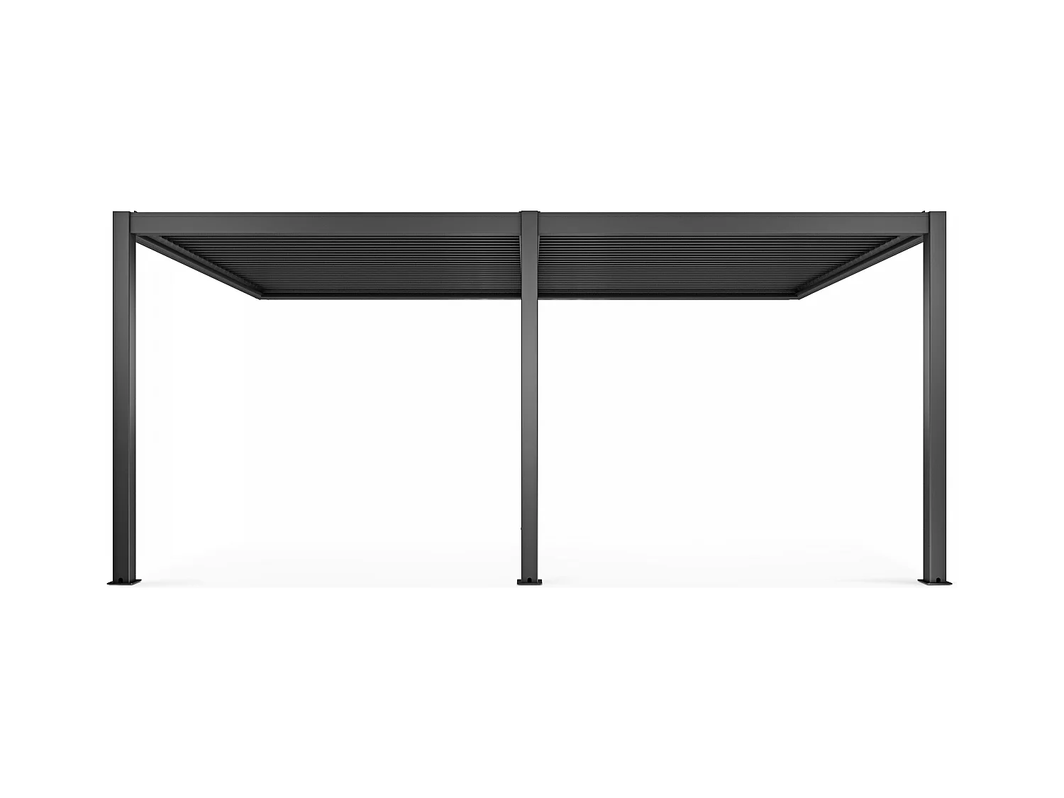Pergola bioclimatique adossée 3x6m et 4 Stores 2,66 x 2,34m