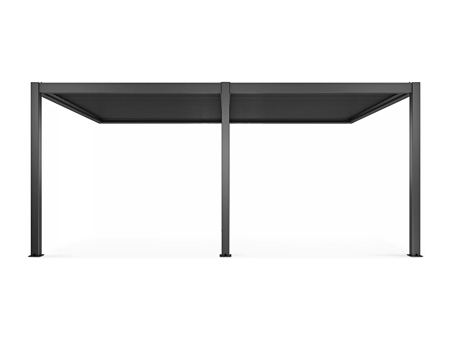 Pergola bioclimatique adossée 3x6m et 4 Stores 2,66 x 2,34m