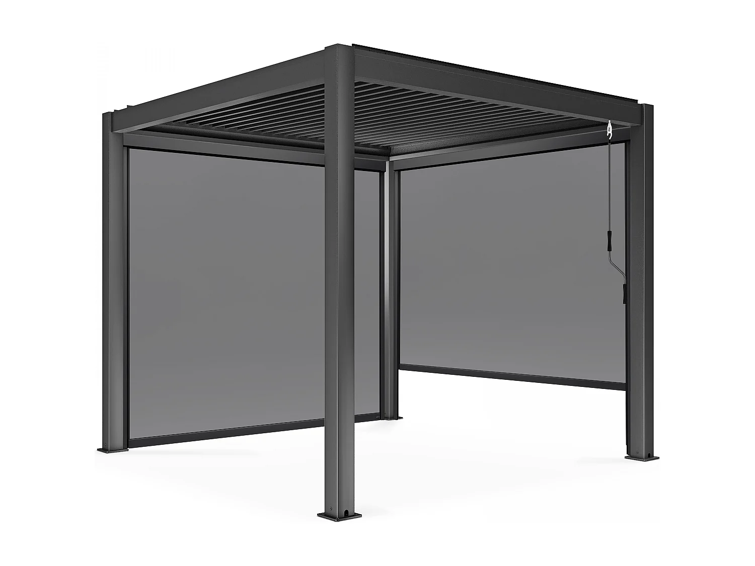 Pergola bioclimatique autoportée 3x3m et 2 Stores 2,66 X 2,34 m