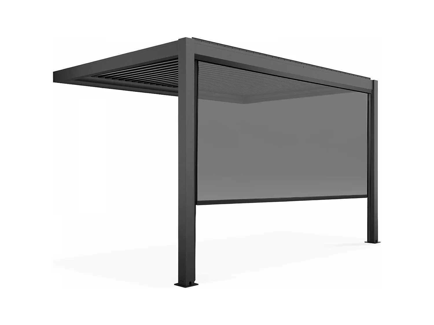 Pergola bioclimatique adossée 3x4m et 1 Store 3,73 x 2,34 m
