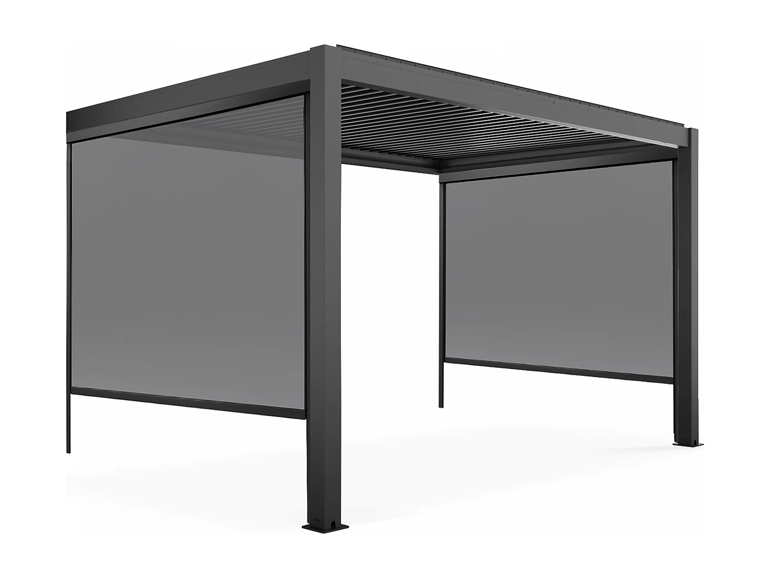 Bioklimatologische pergola van 3x4m met 2 zonneschermen van 2,66x2,34m