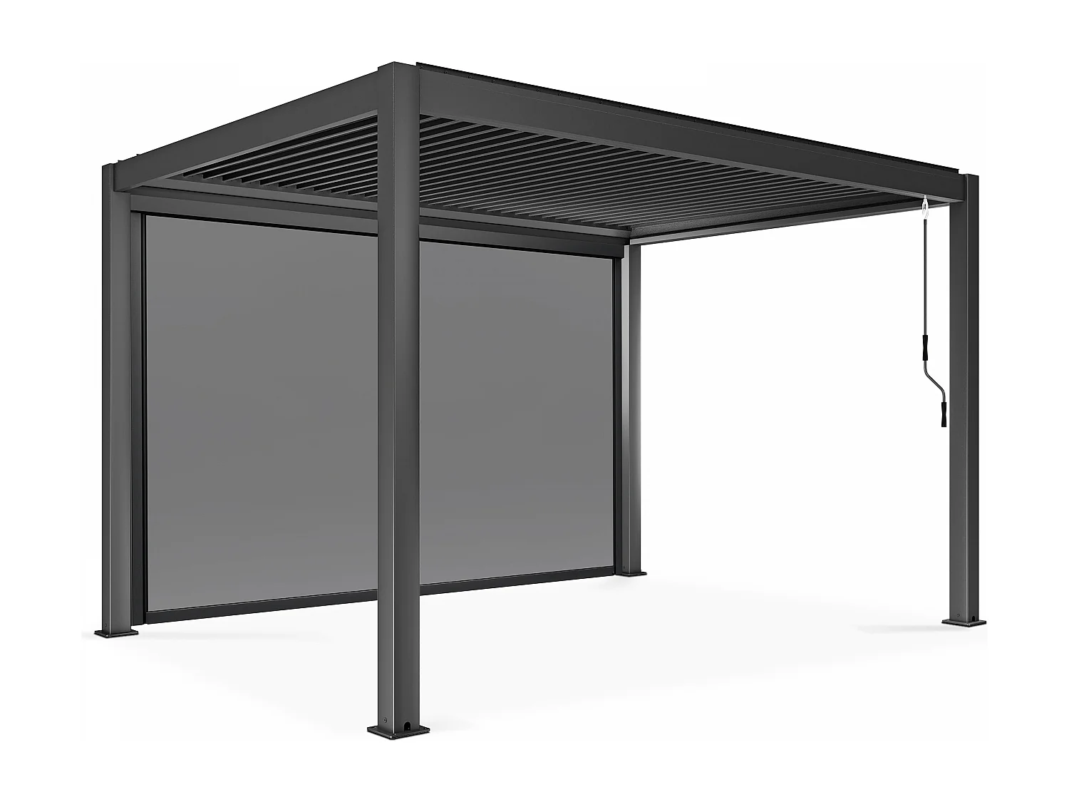 Pergola bioclimatique 3x4m autoportée avec 1 store 3,73 x 2,34 m