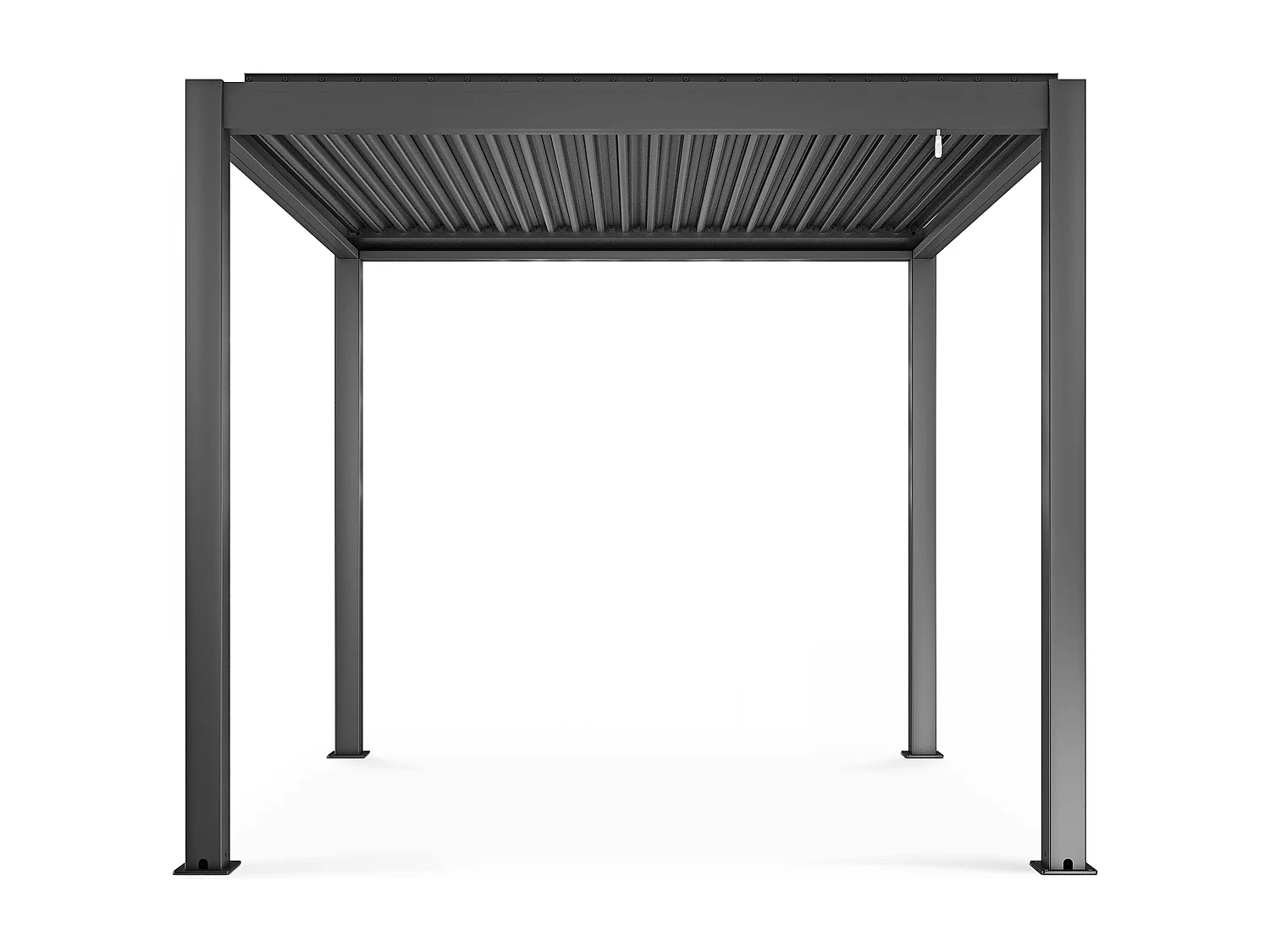 Pergola bioclimatique autoportée gris 3 x 3 x 2.5 m