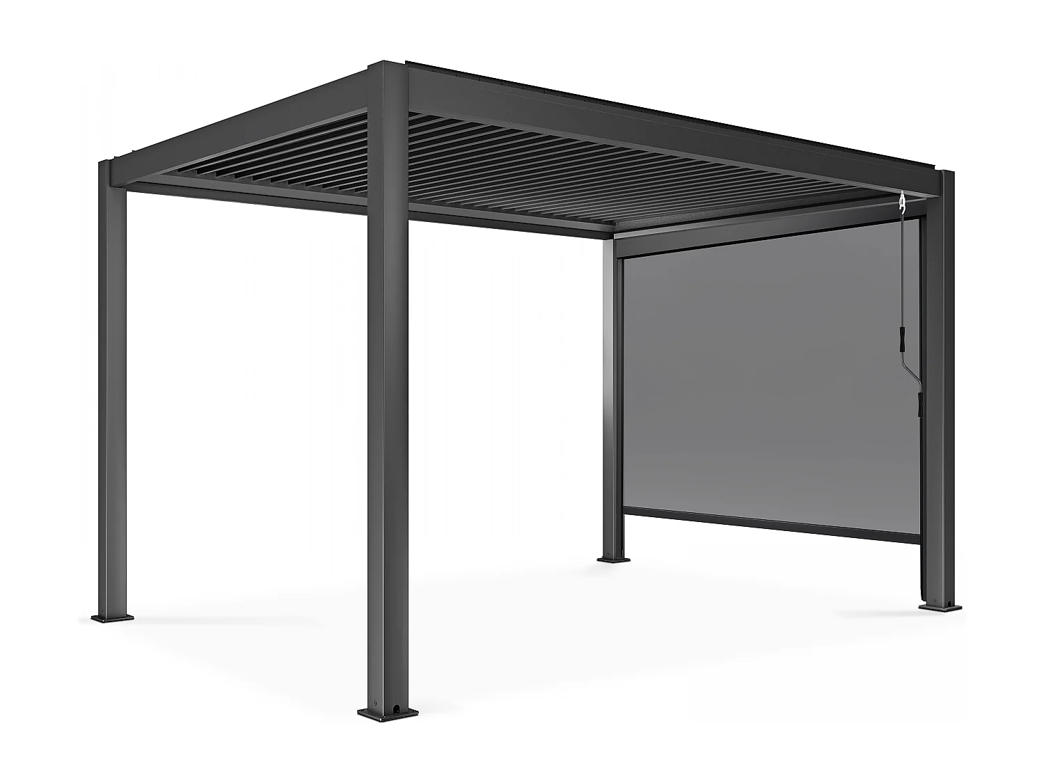Pergola bioclimatique 3x4m autoportée avec 1 store 2,66 x 2,34 m